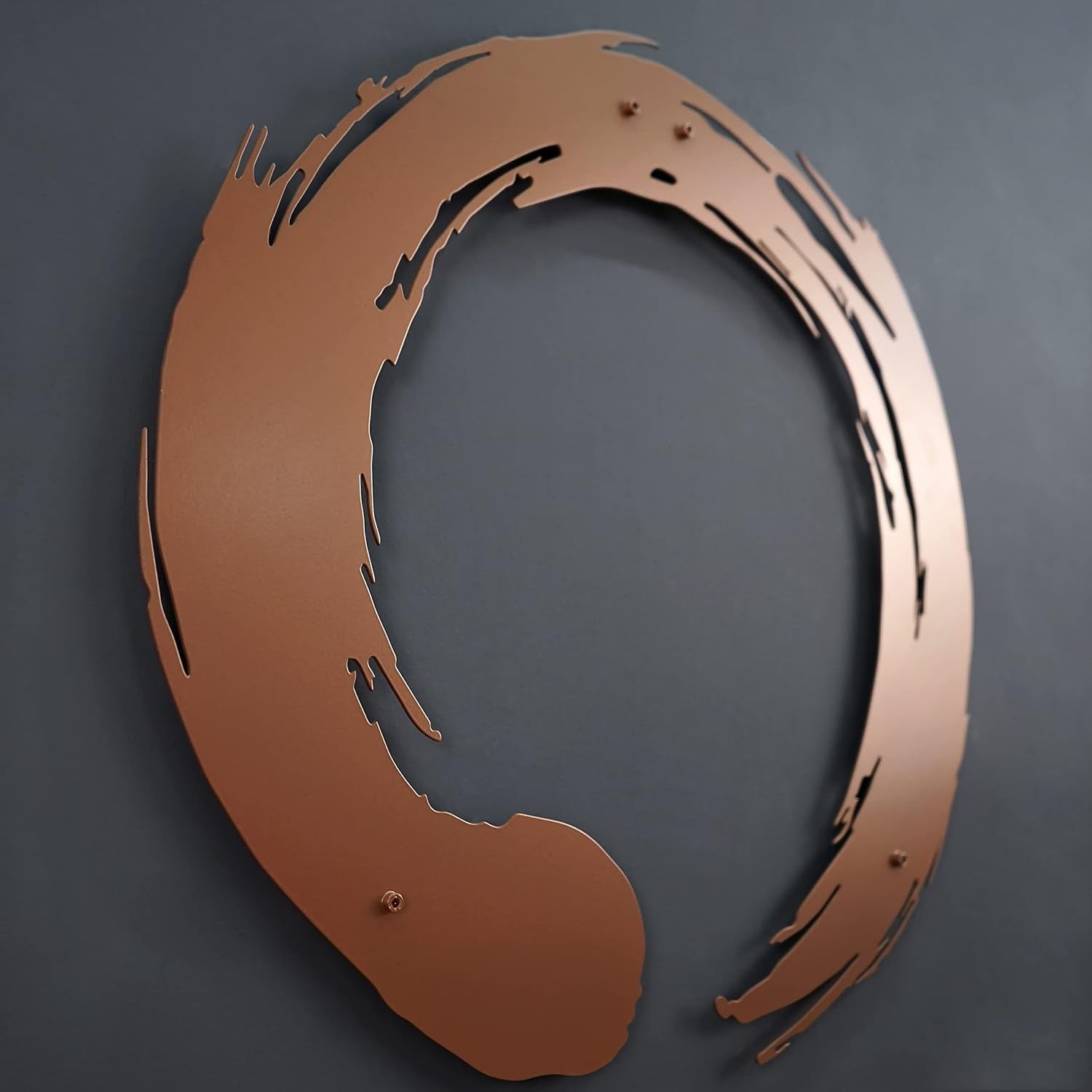 Enso Zen Circle Metal Wall Art Copper Minimalist Decor