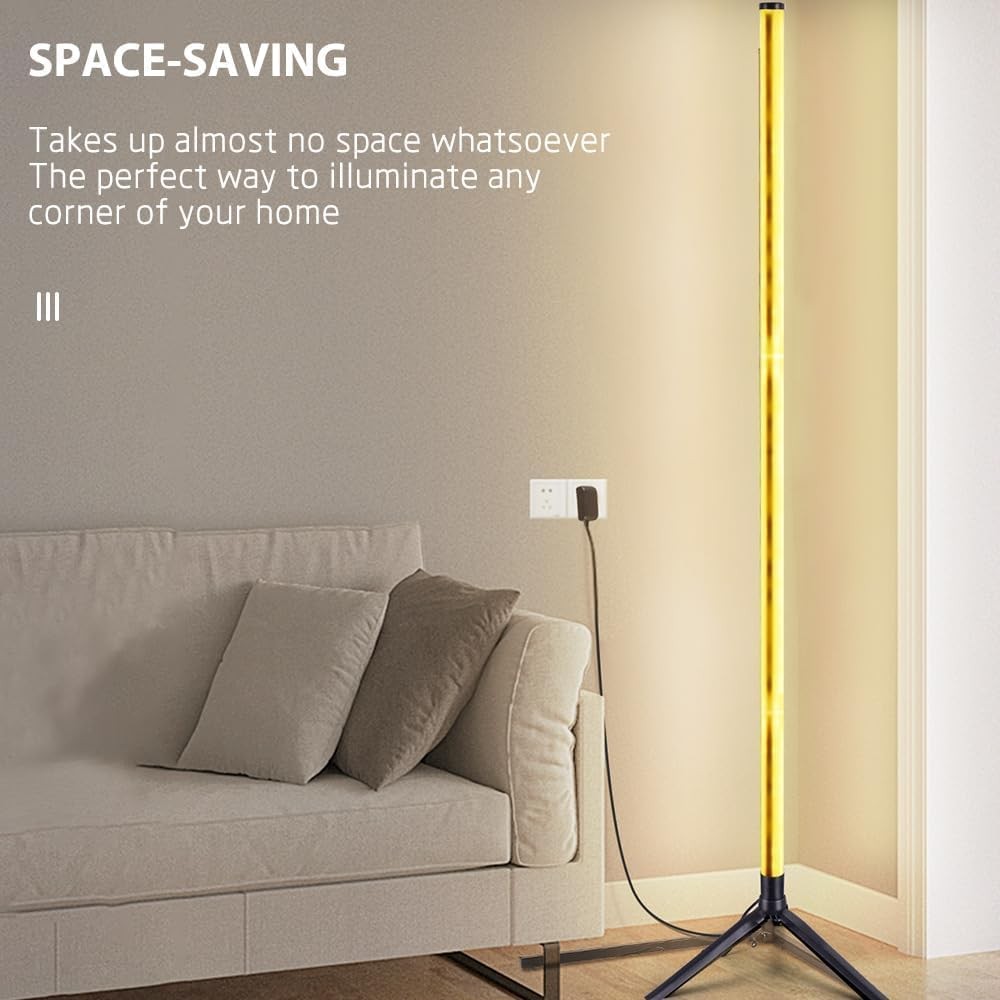 Smart RGB Corner Floor Lamp App Remote Dimmable LED Mood Lighting