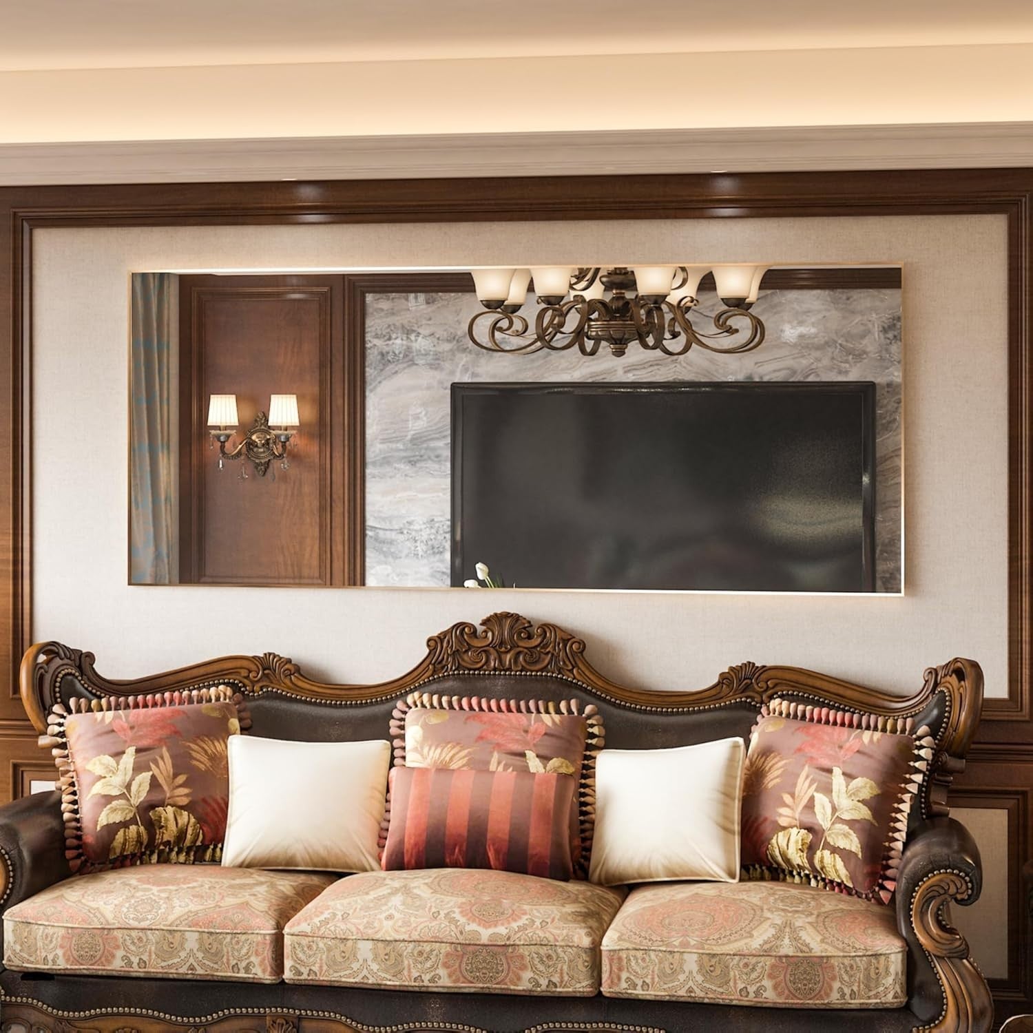 Large Gold Full Length Floor Mirror 165x60cm, Stable Aluminum Frame, Shatterproo