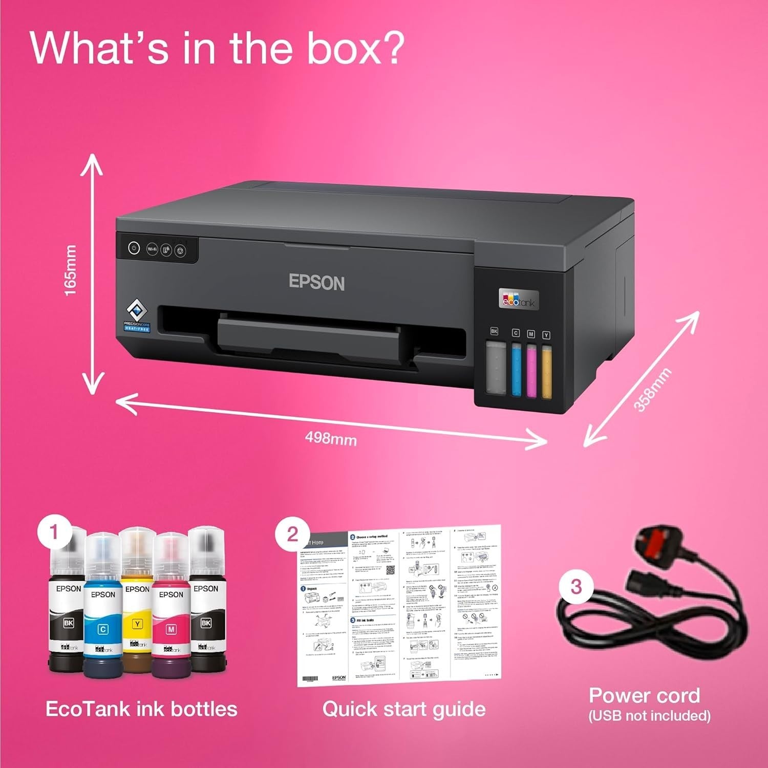 A3 Wi-Fi Ink Tank Printer Black | High Volume Low-Cost Borderless Prints