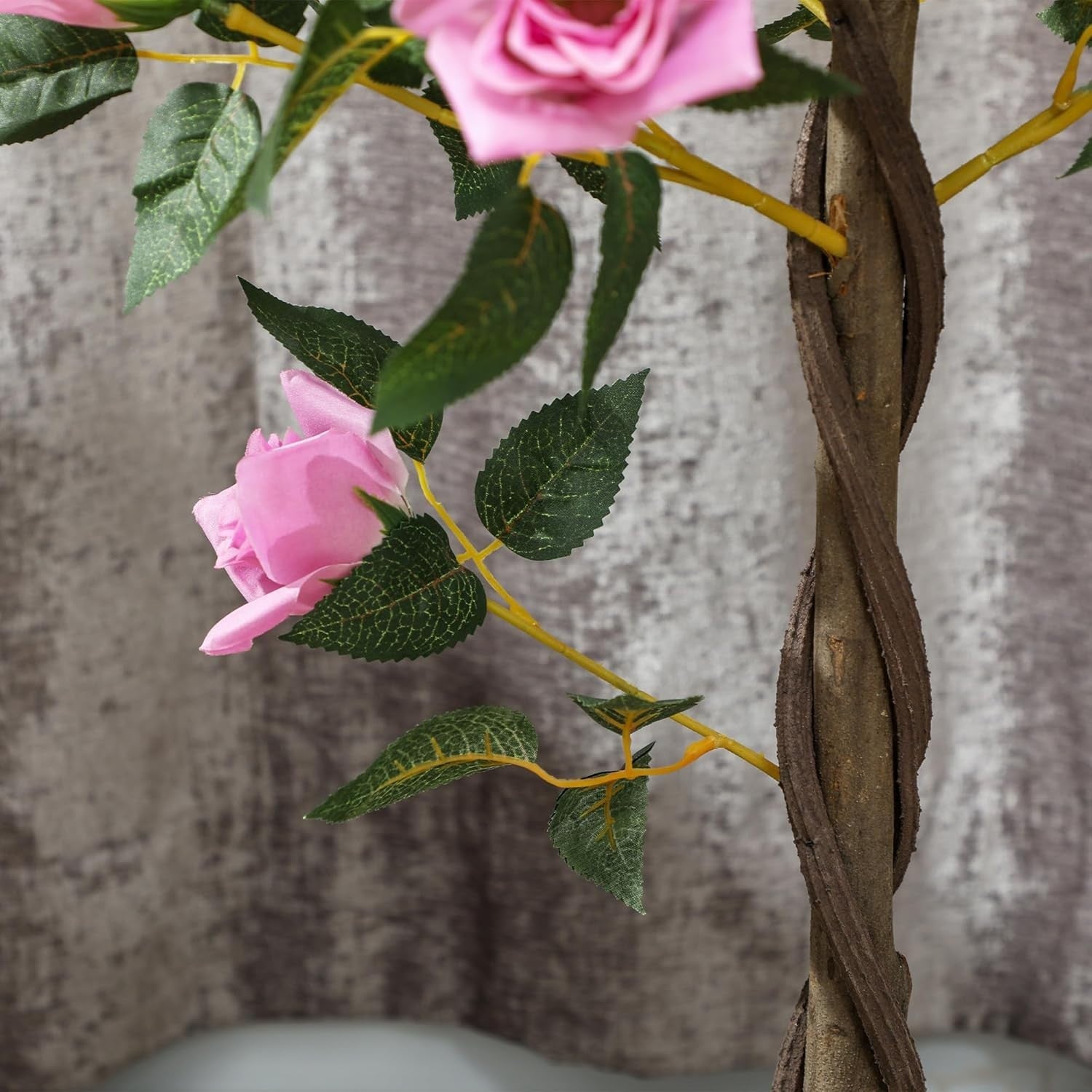Set of 2 Artificial Rose Trees 90cm Purple Faux Flower Plants Home Garden Decor