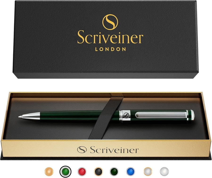 Luxury Ballpoint Pen – Brass, Chrome Finish, Smooth Refillable Black Ink