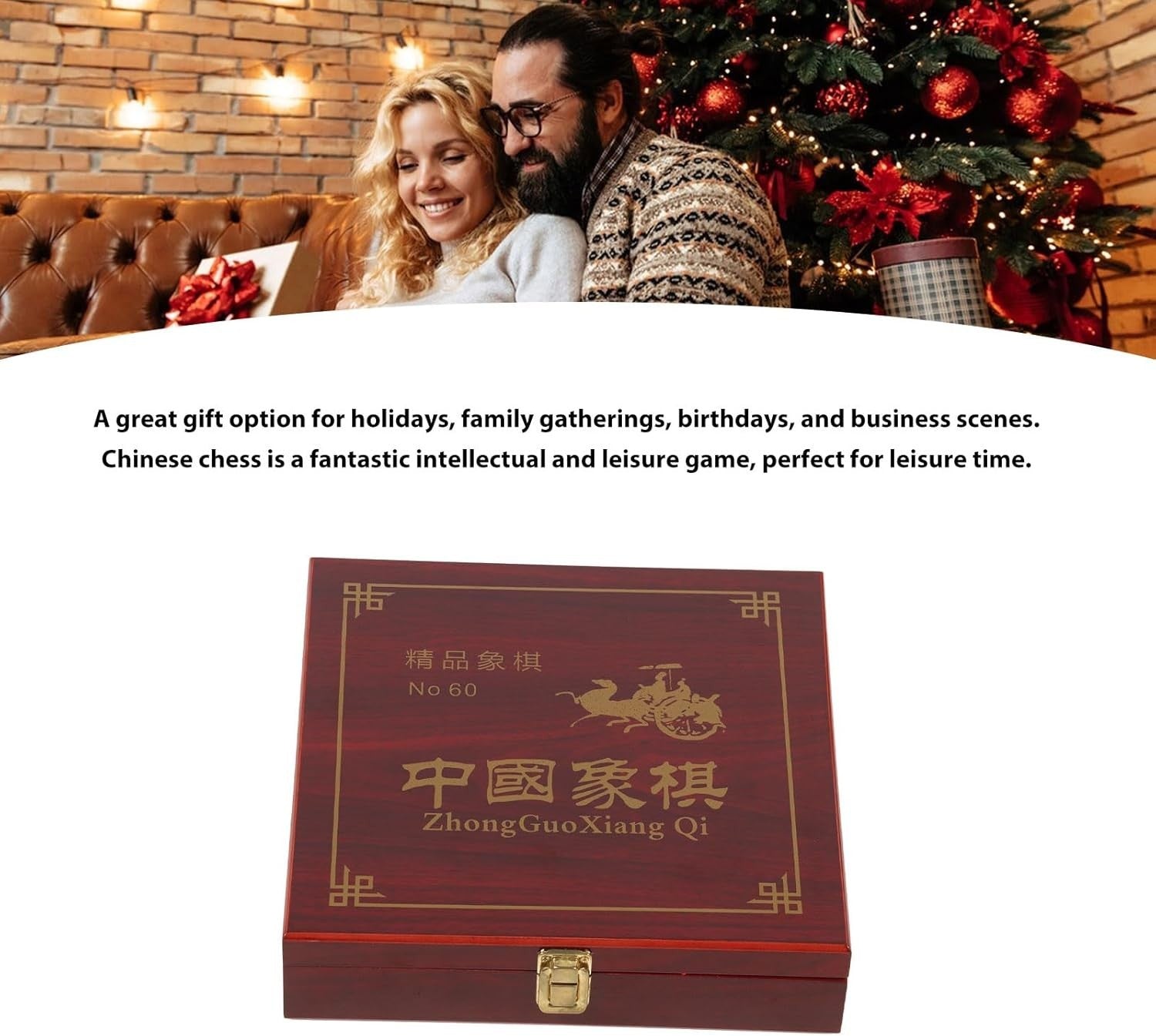 Luxury Chinese Xiangqi Chess Set Gold Aluminum Travel Case