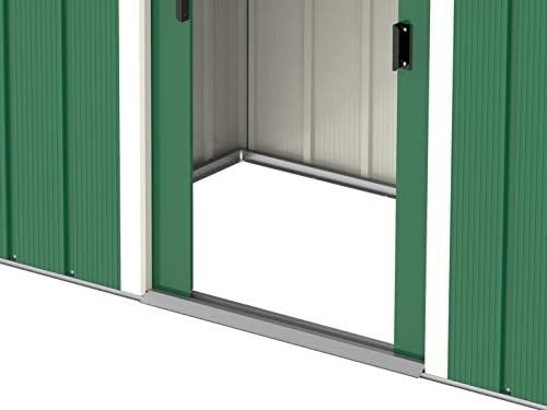 Metal Garden Storage Shed 8x4ft Pent Roof Waterproof Outdoor Tool Shed Green