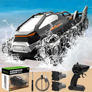 All-Terrain Amphibious RC Car – Remote Control Truck w/ Stunts & 2 Batteries