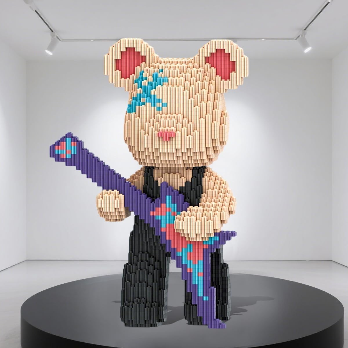 Bearbrick Guitar Building Kit 3150pcs | Cute Animal Decor Gift Adults