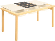 Wooden Sensory Table with 3 Bins Kids Activity Desk Sand Water Play 97cm