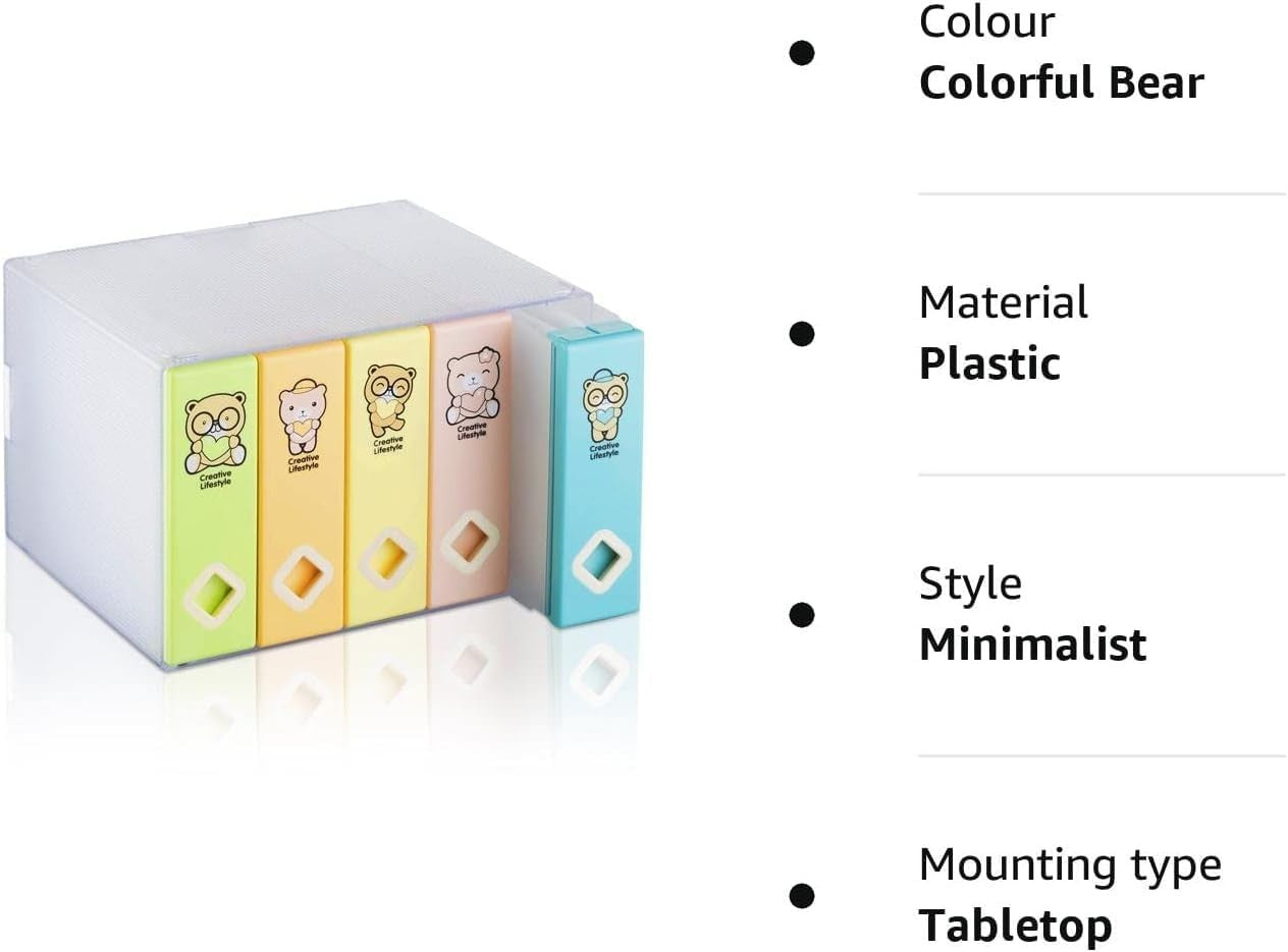 CD DVD Storage Box Holds 120 Discs Media Organizer Colorful Bear