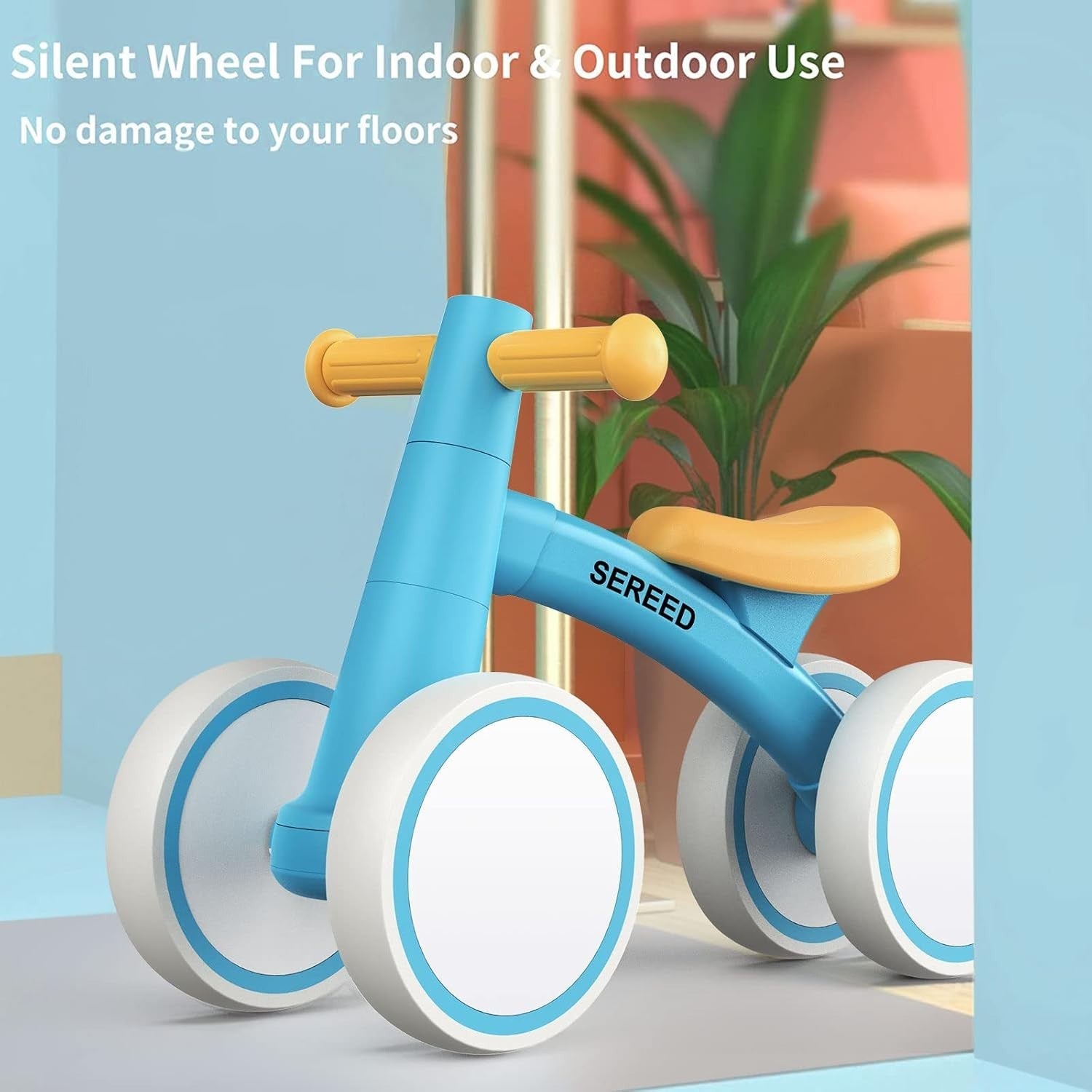 Baby Balance Bike 4 Wheel Toddler First Bike 1st Birthday Gift 1-2 Year