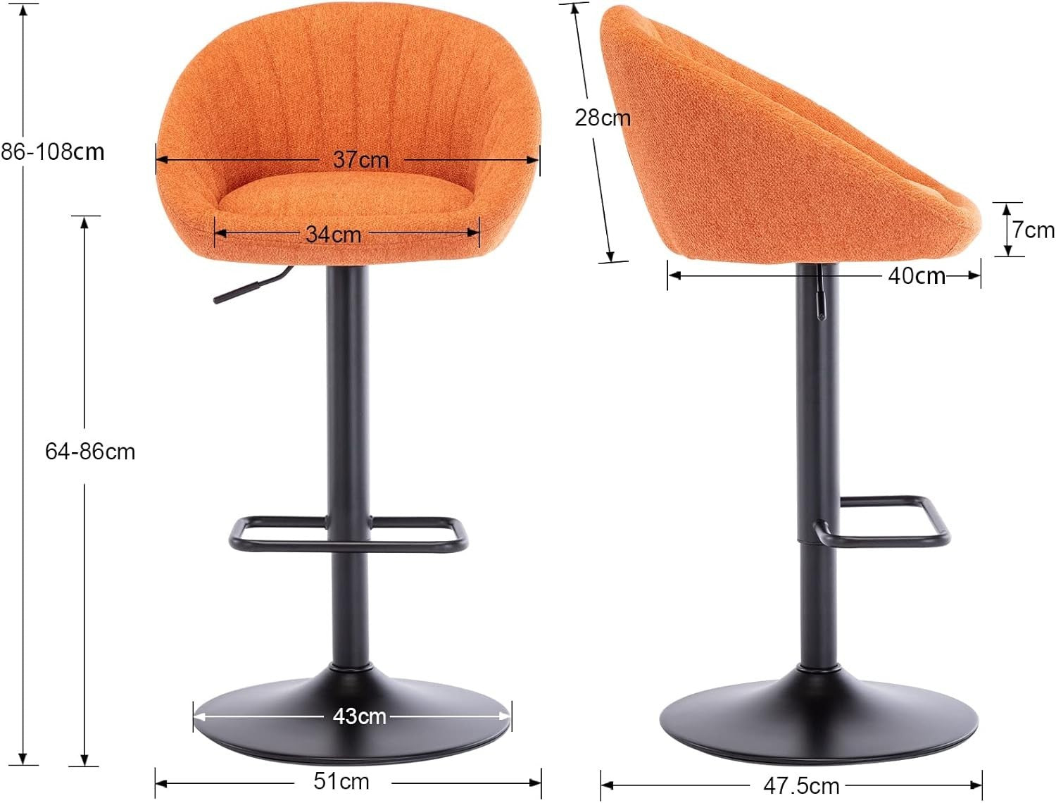Red L-Shaped Breakfast Bar Stools Set of 4 – Modern Quilted Fabric, Metal Base