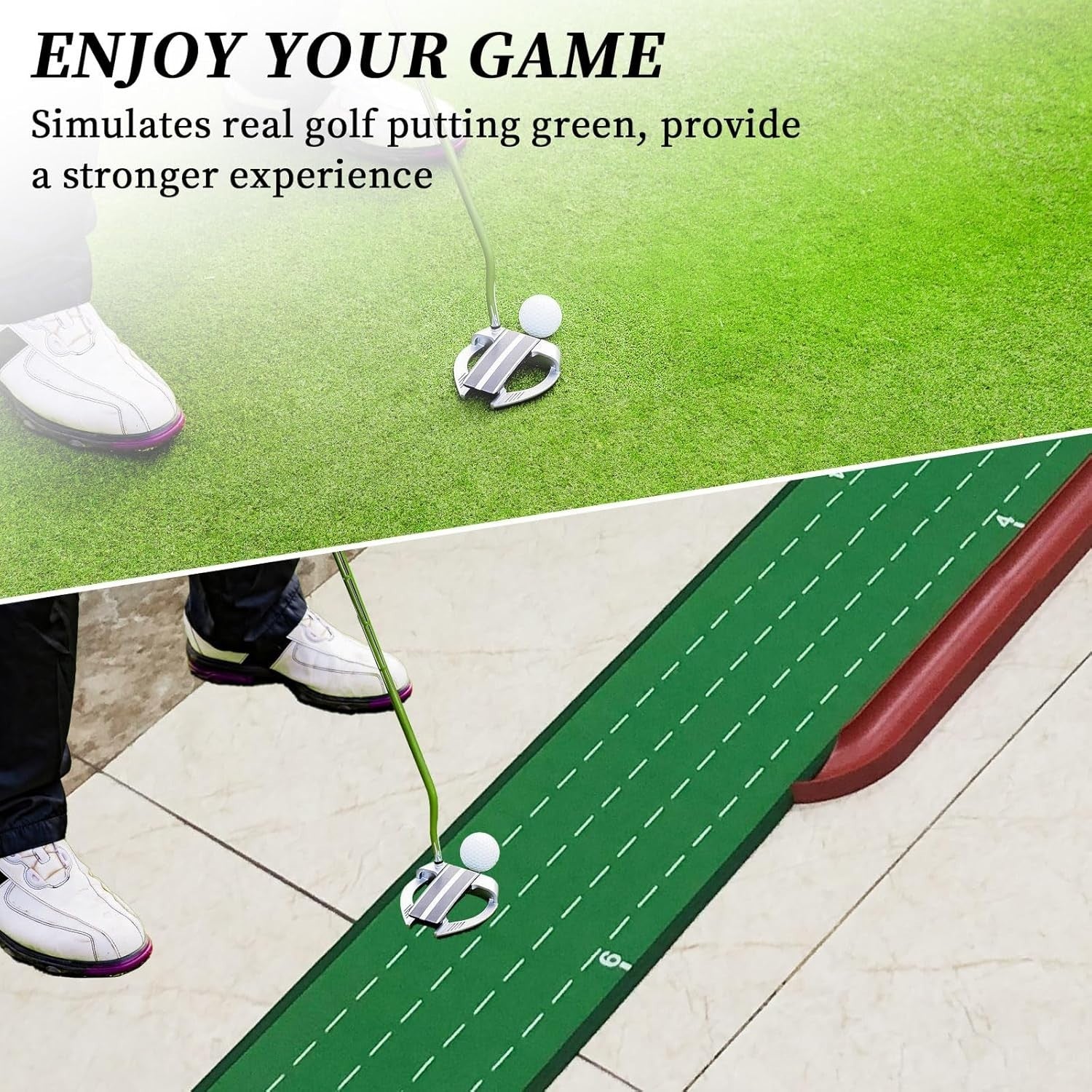 Golf Putting Mat Automatic Ball Return Indoor Outdoor 9ft Practice Trainer