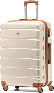25” Medium Checked Suitcase ABS Hard Shell Spinner Wheels Lock