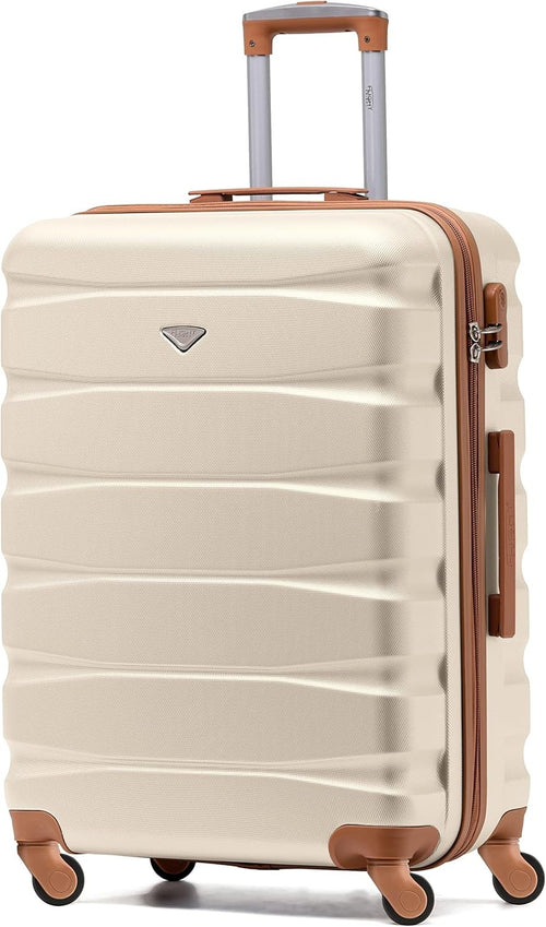 25” Medium Checked Suitcase ABS Hard Shell Spinner Wheels Lock