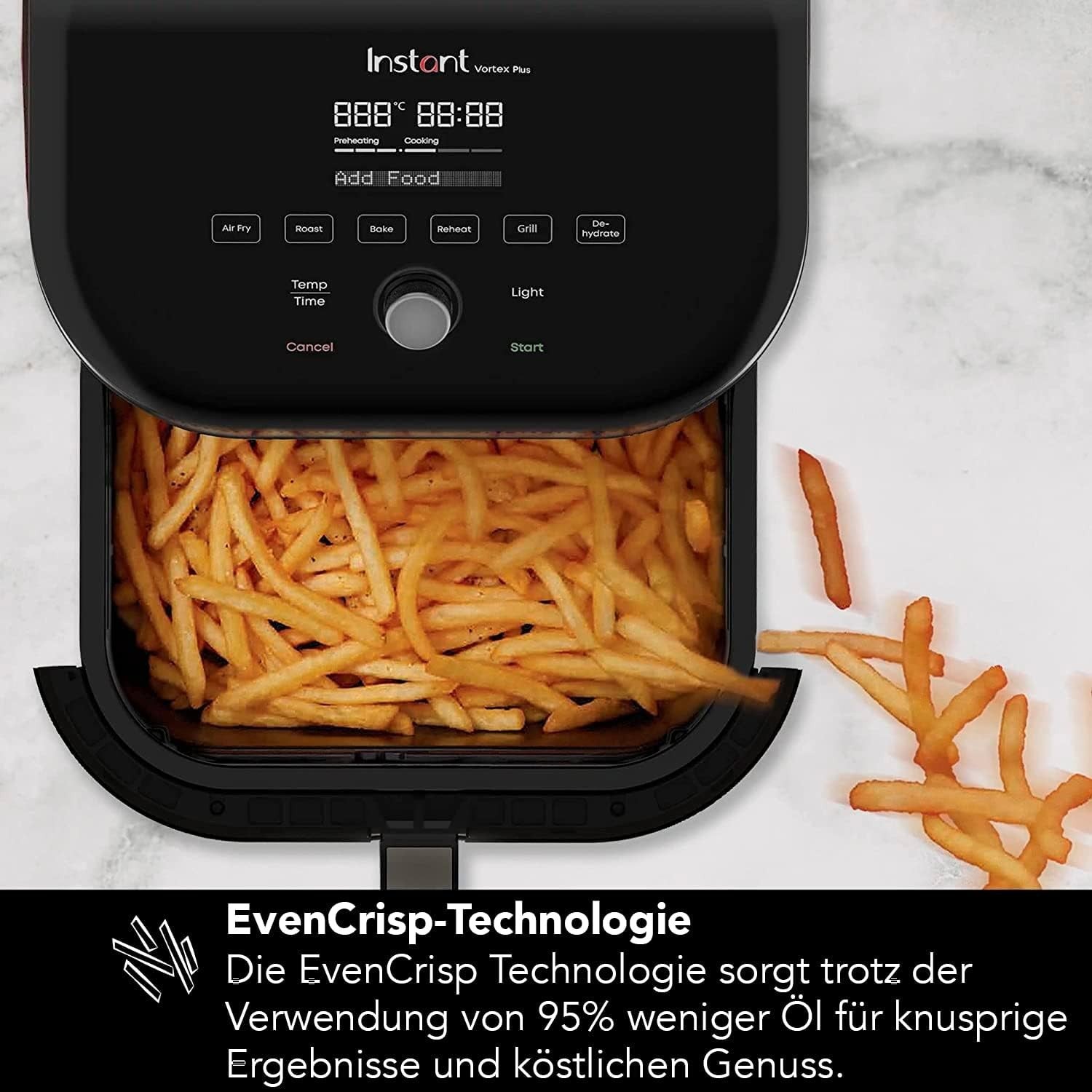 5.7L Air Fryer ClearCook Window Odour Filter 6in1 Touch 1700W Steel
