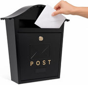 Lockable Cast Iron Wall Mailbox – Weatherproof Post Box for Home | Easy Install