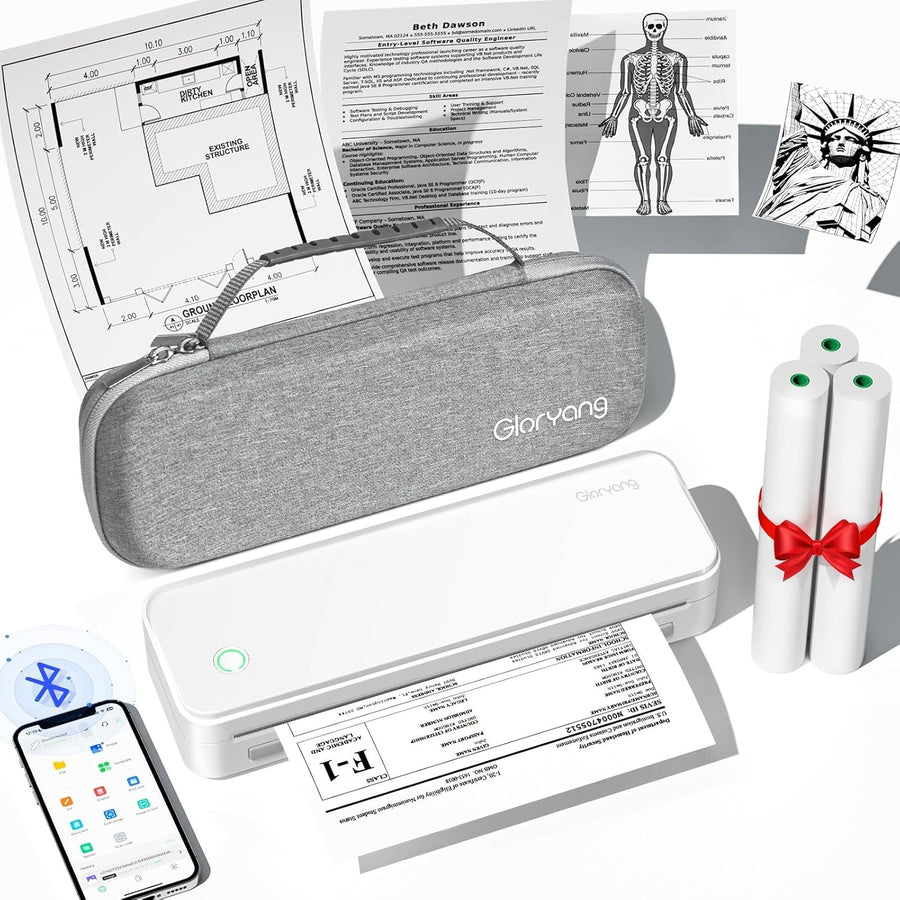 Portable Thermal Printer Bluetooth Mobile Printer – Inkless Travel A4