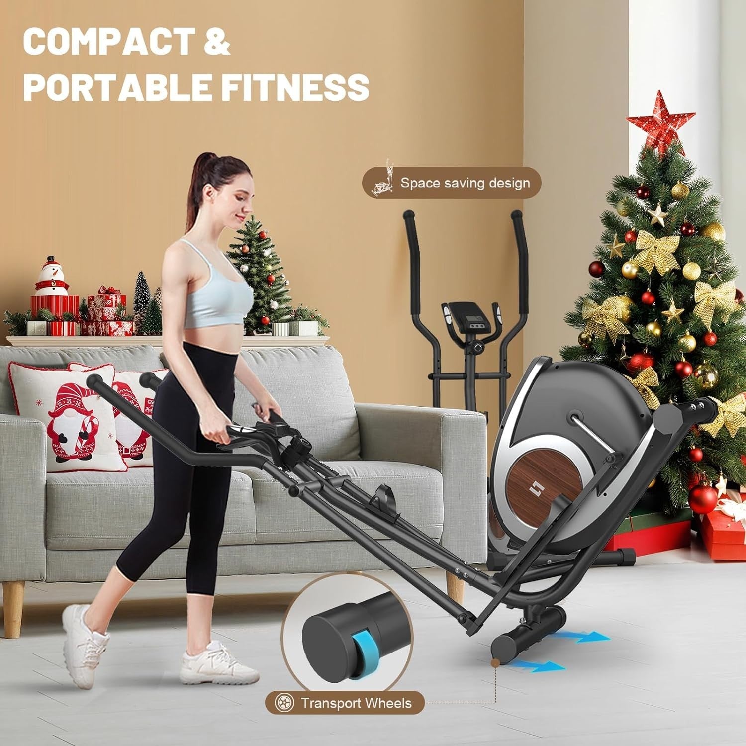 16-Level Magnetic Elliptical Cross Trainer Compact Home Gym Machine