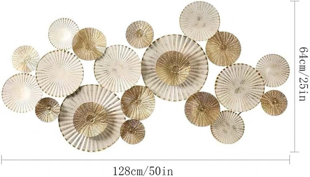 Modern Metal Wall Art 3D Round Sculpture Home Wall Decor White