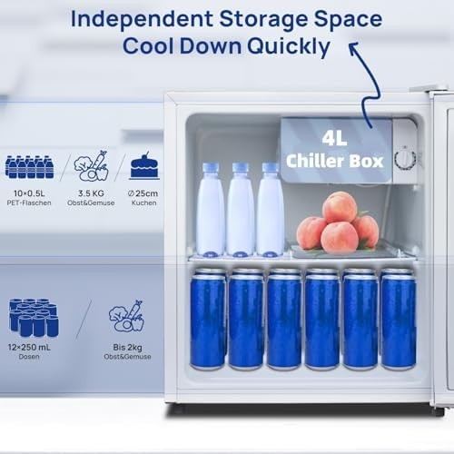 48L Mini Fridge Quiet Countertop Table Top Cooler Reversible Door