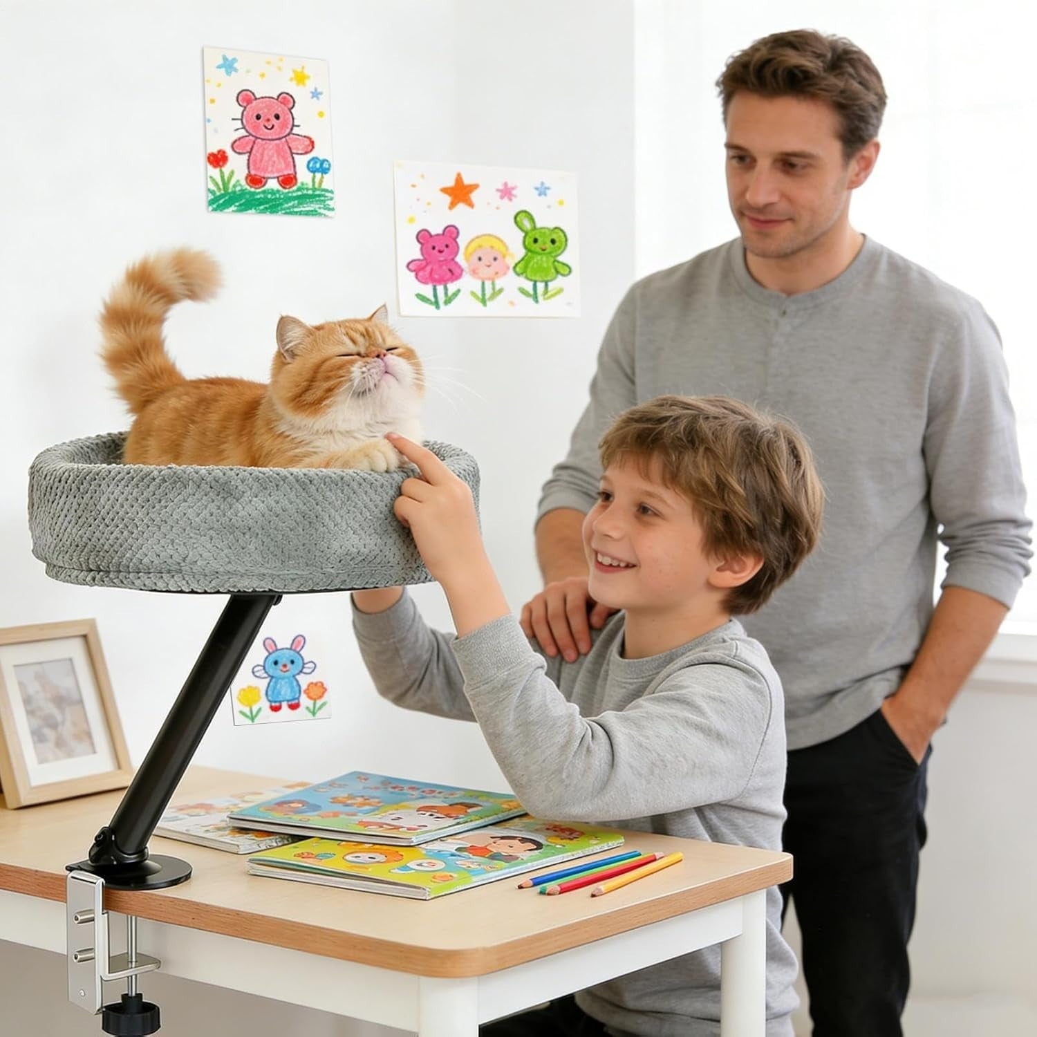Portable Cat Desk Bed Mountable Kitty Hammock Indoor Outdoor Nest