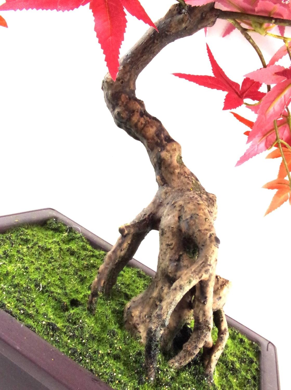 50cm Artificial Red Maple Bonsai Tree in Decorative Pot Home Office Display