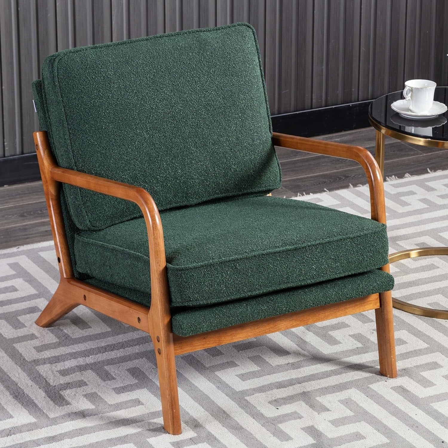 Kids Armchair with Footstool PVC Leather Sofa Chair Toddler Seat Emerald