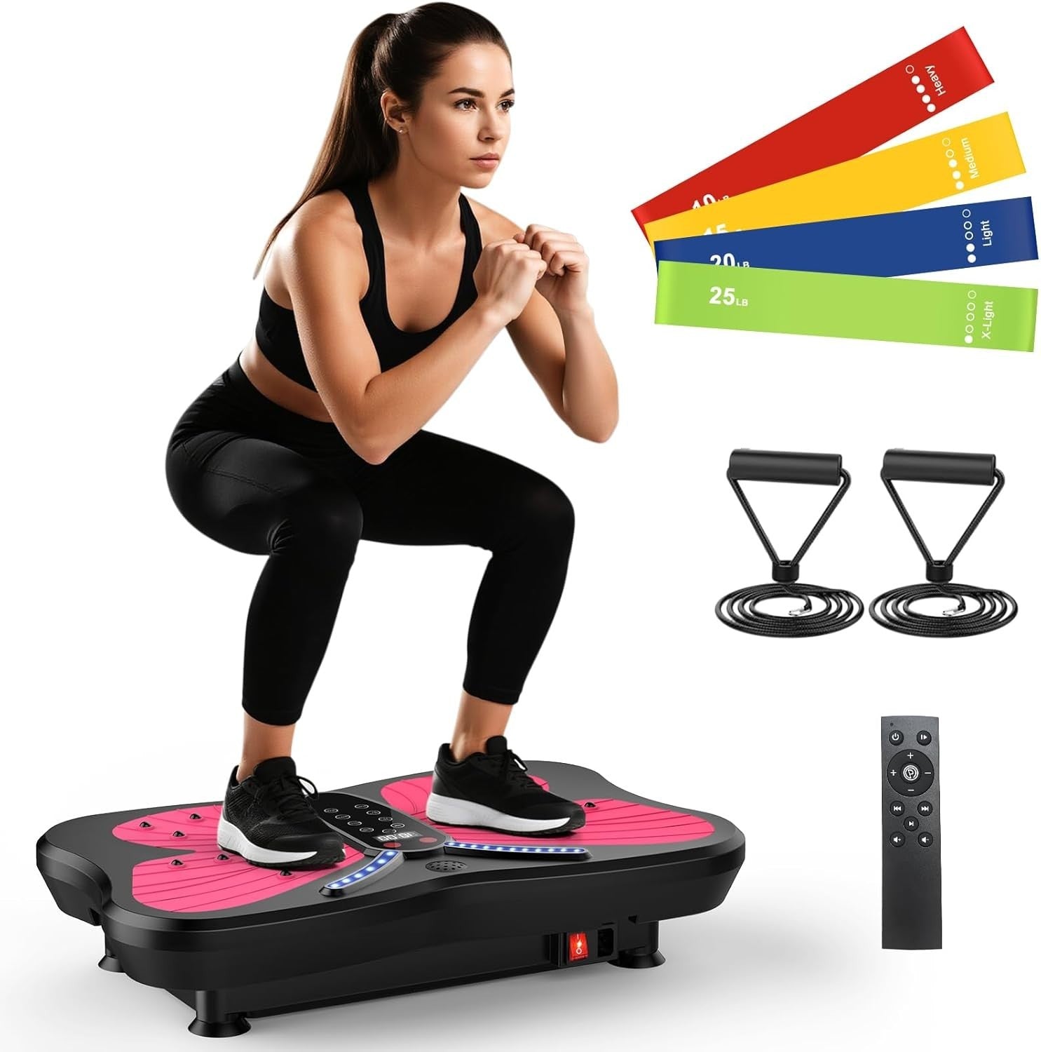 Light Purple Vibration Plate Exercise Machine 200 Speeds 400lb Home Fitness