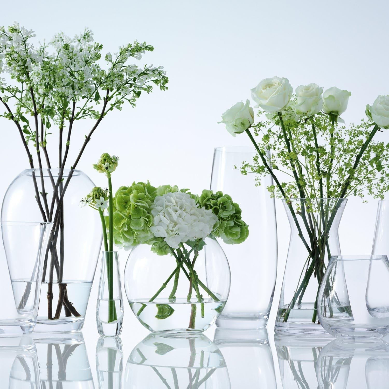 Clear Glass Bowl Vase 22cm Round Flower Display Table Centrepiece