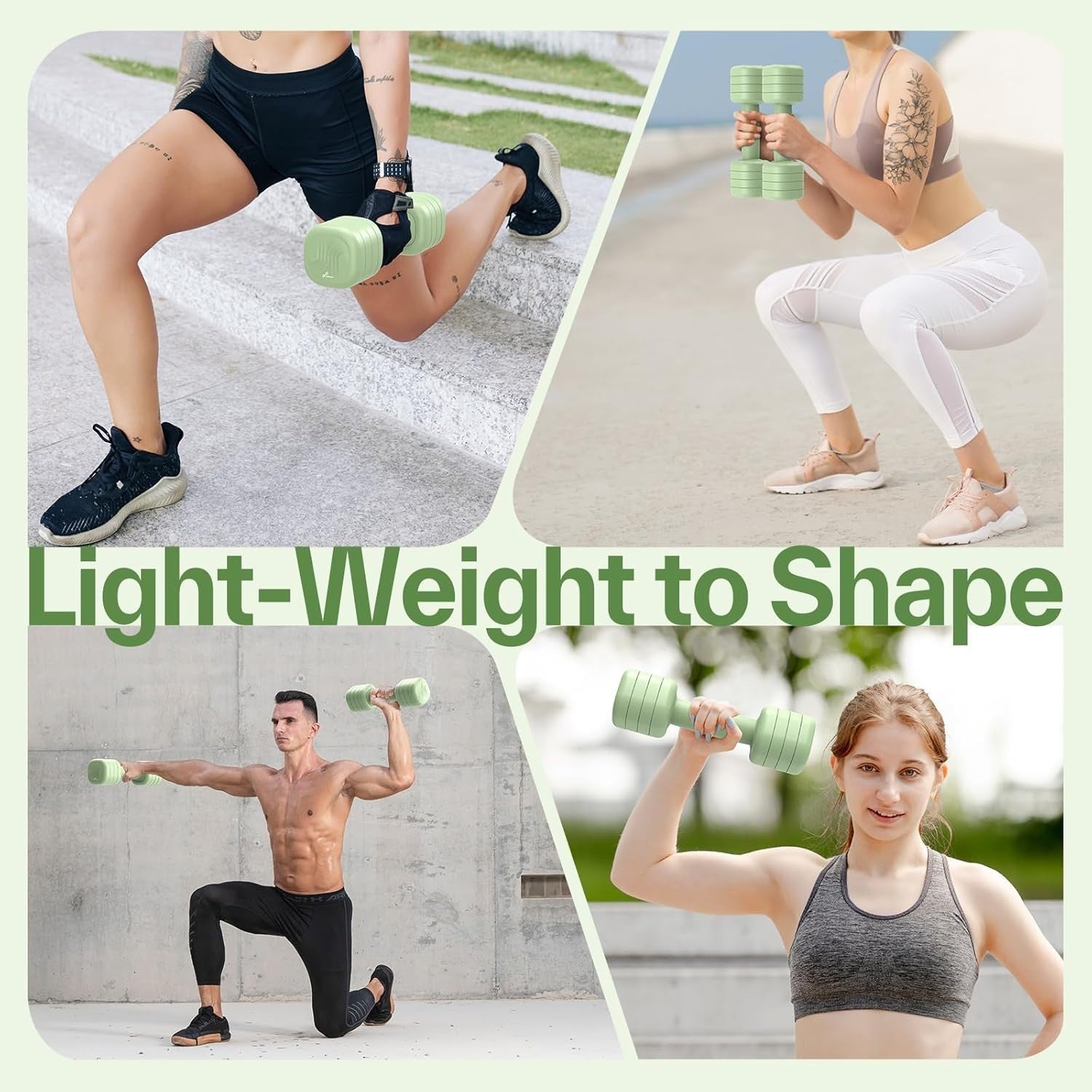 Women’s Adjustable Dumbbell Set 1–2.5kg 4-in-1 Home Toning Weights