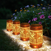 Dragonfly Solar Lanterns 4-Pack Outdoor Waterproof Metal Lights