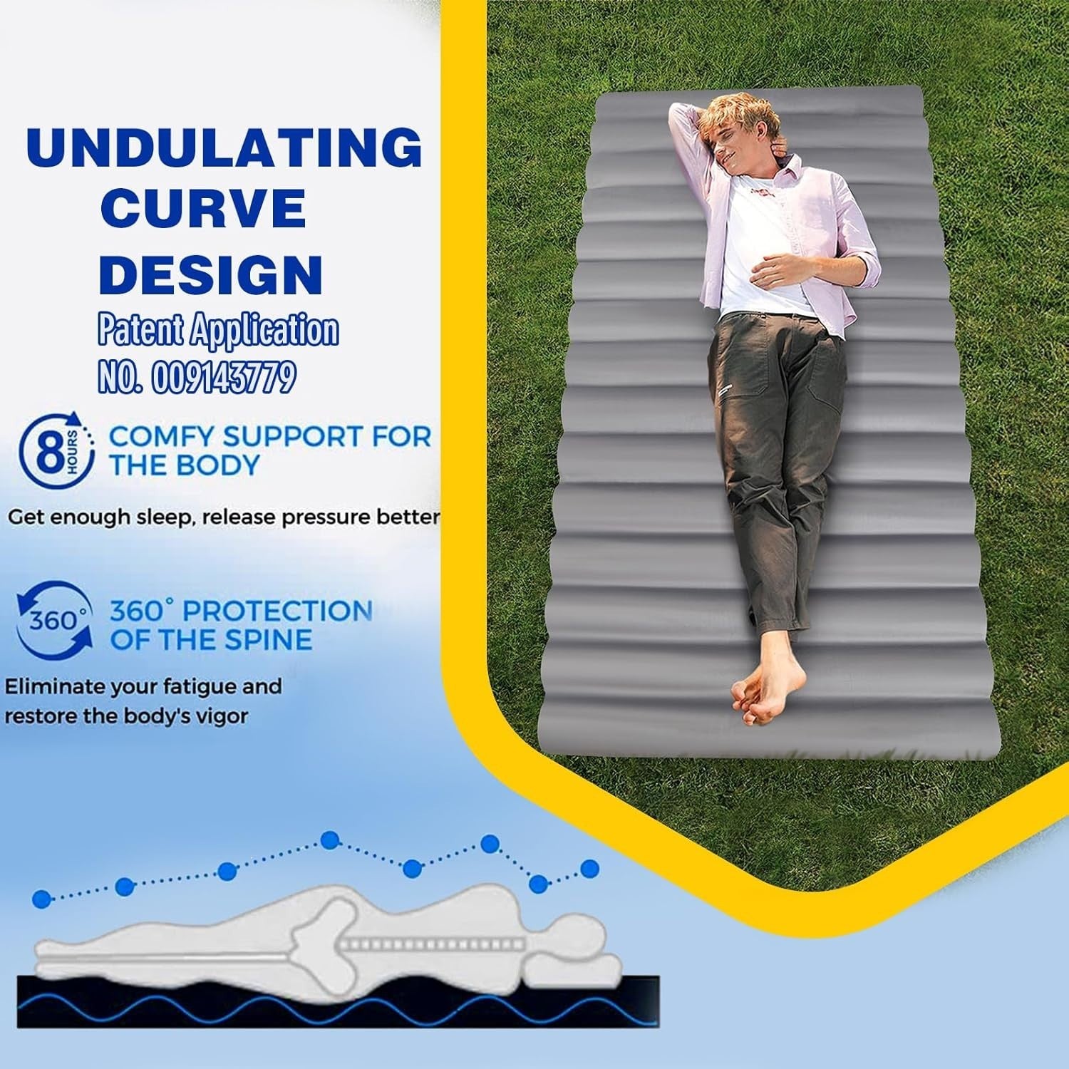 Roll Up Floor Mattress Small Double 10cm Foam Guest Travel Bed Tent