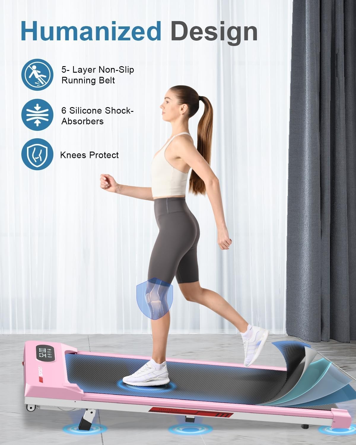 Walking Pad Treadmill Incline Under Desk 8km/h Portable Home