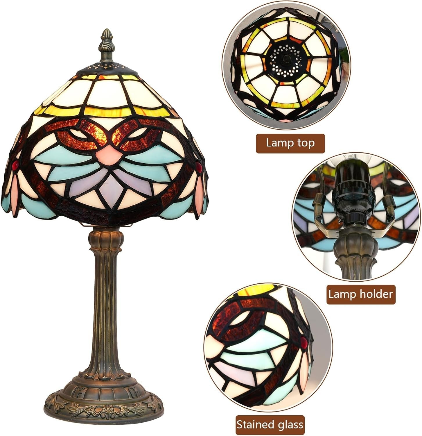 Stained Glass Tiffany Table Lamp - Bedside, Bedroom, Living Room Decor