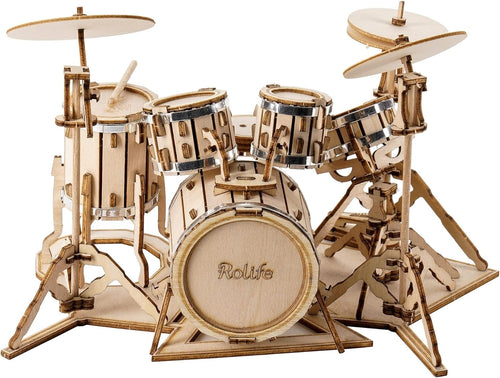 3D Wooden Drum Puzzle Kit DIY Musical Instrument Model Craft Toy 246 pcs
