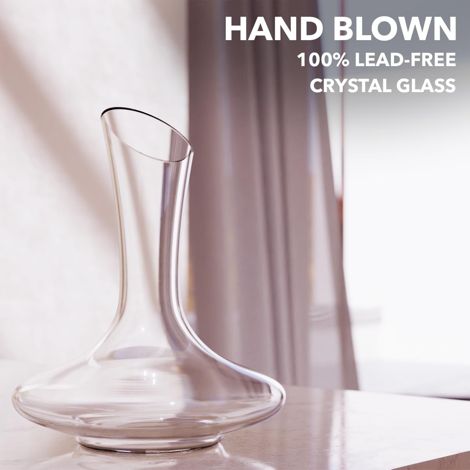 750ml Crystal Wine Decanter with Aerator Hand-Blown Lead-Free Glass Gift