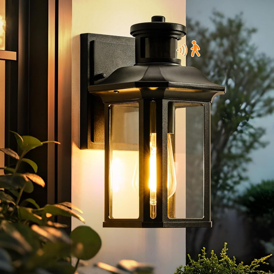 Motion Sensor Outdoor Wall Light Waterproof Vintage E27 Porch Lantern