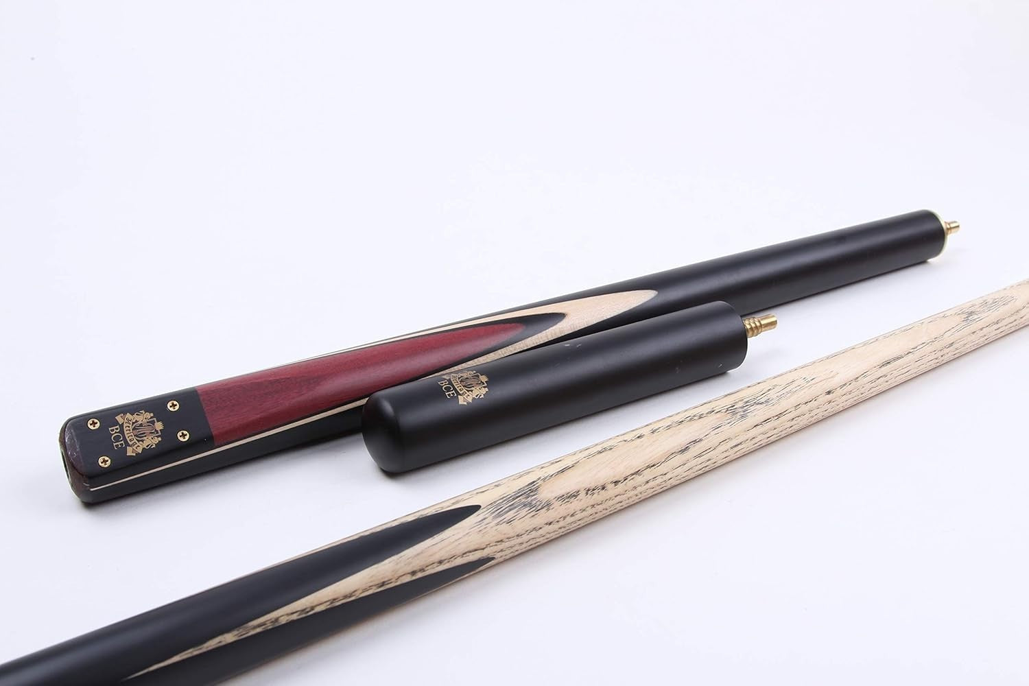 57" 3/4 Joint Ash Snooker Cue 9.5mm Tip Mahogany Butt Case Set