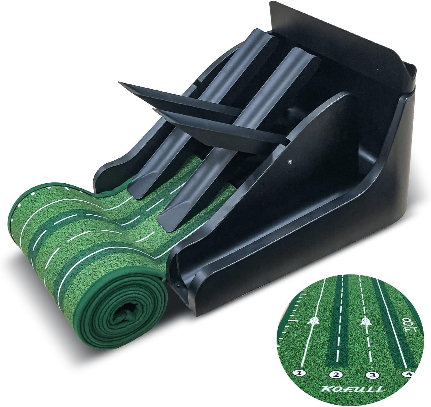 Indoor Golf Putting Mat Auto Ball Return Multi-Track Training Game