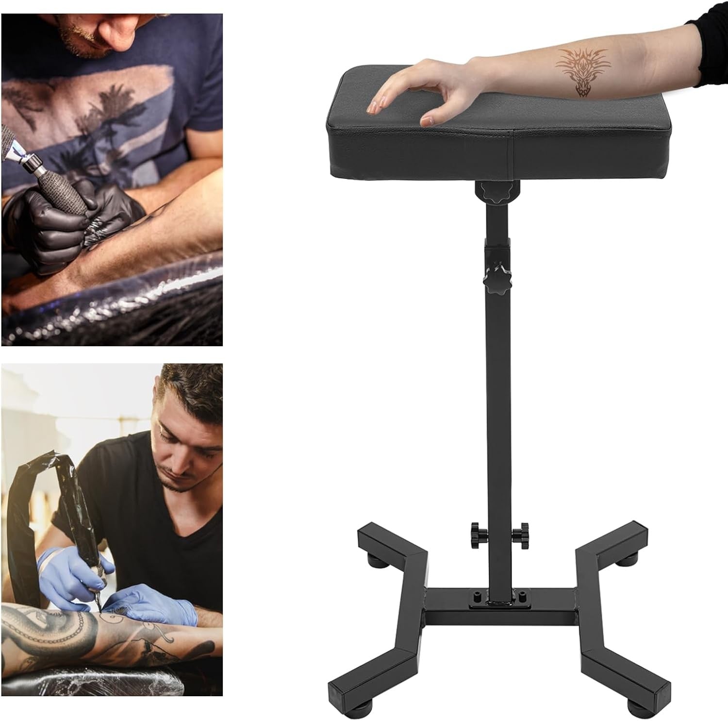 Tattoo Armrest Stand Adjustable Height 70–99cm Padded Arm Support Studio