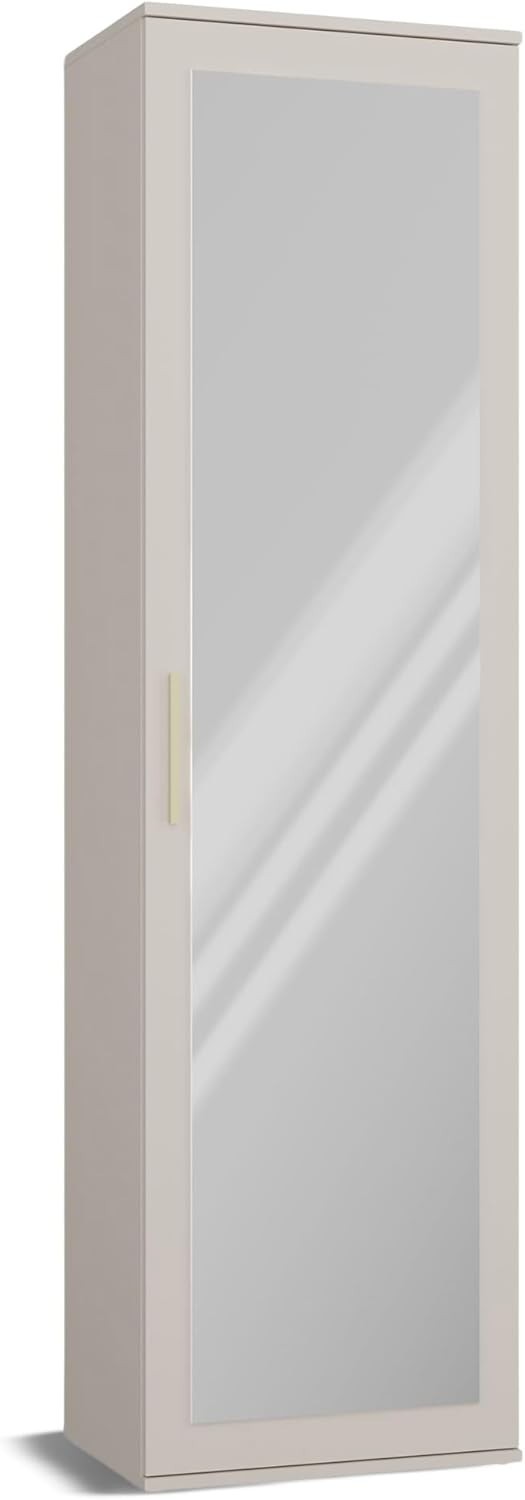Modern Cashmere Single Wardrobe with Drawers, Hooks & Shoe Storage 180cm