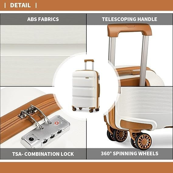Lightweight 24 Inch PP Hard Suitcase 4 Wheel Spinner TSA Lock