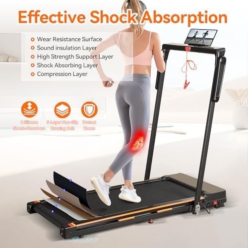 RELEX Foldable Walking Pad Treadmill 1-12 km/h Incline LED Compact
