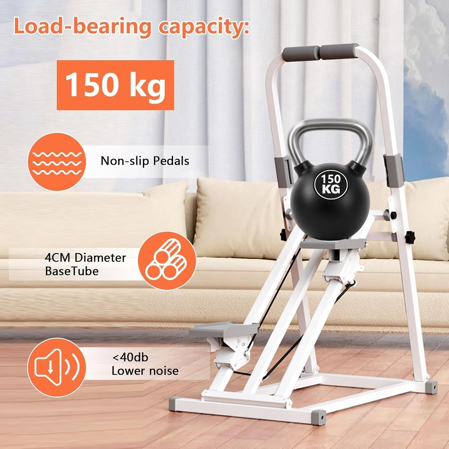 Foldable Stair Stepper Vertical Climber LCD 3-Incline Modes Ultra-Stable Base