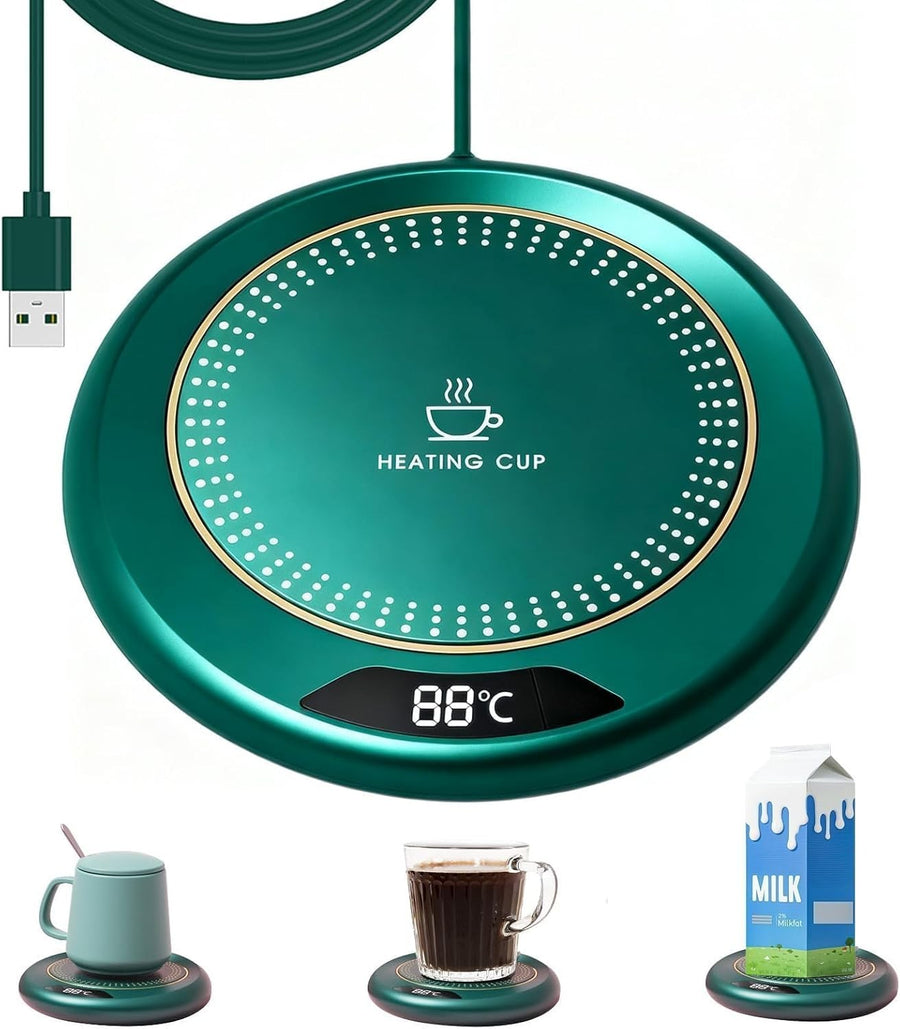 USB Coffee Mug Warmer 3 Temp Settings LED Display 8H Auto Off