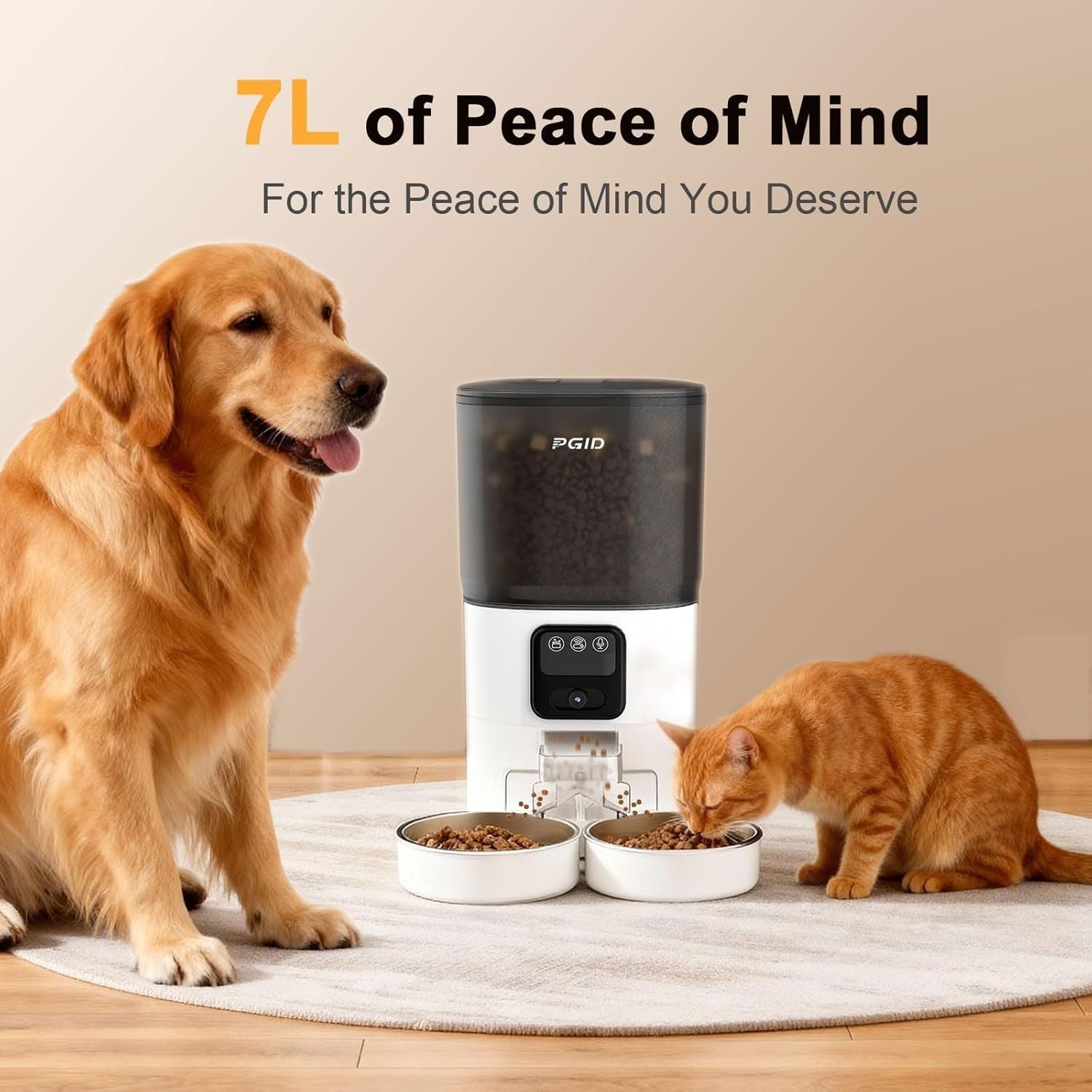 7L Smart Pet Feeder Camera WiFi App Control Auto Food Dispenser HD