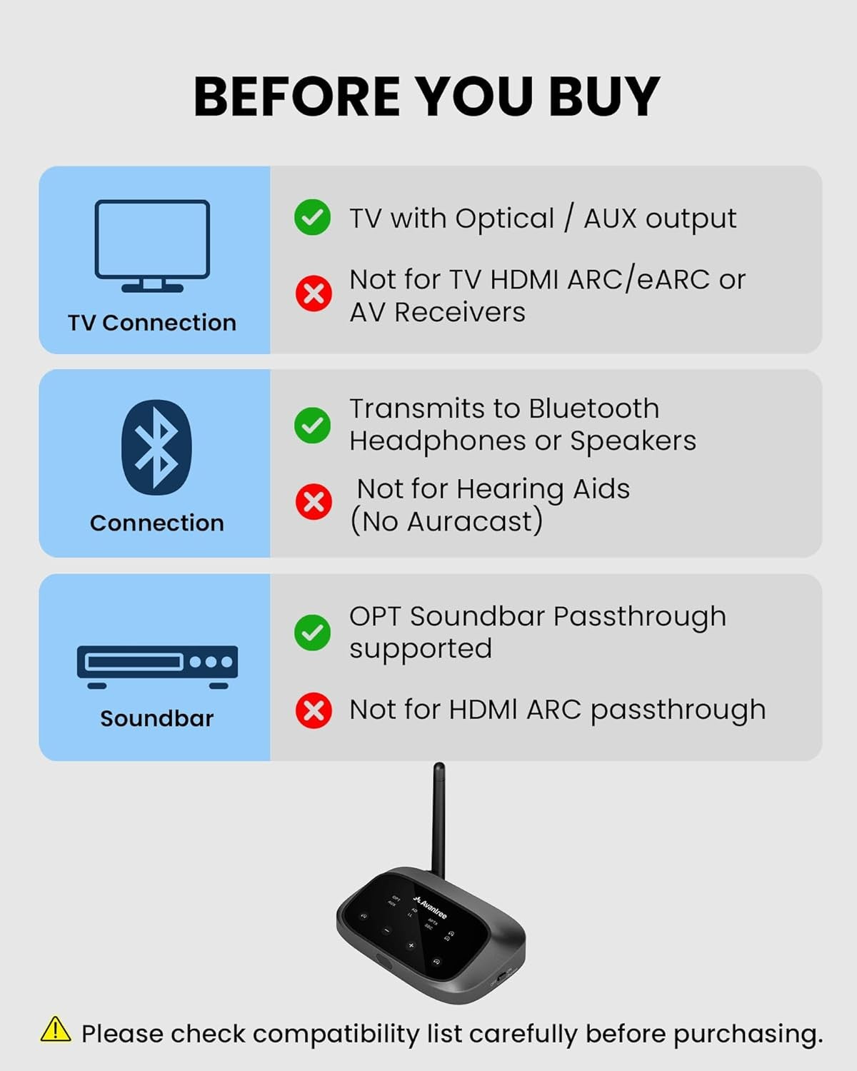 Black Bluetooth TV Transmitter – Dual Headphone aptX Adaptive Oasis