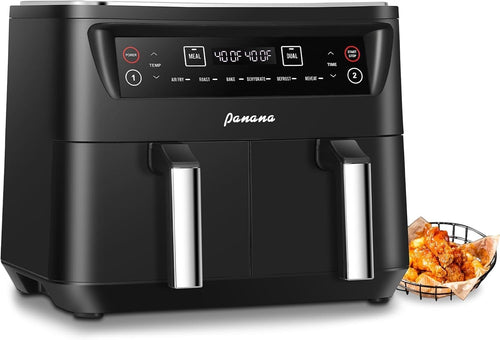 8L Dual Zone Air Fryer | Large Capacity 2 Drawers | 8-in-1 Presets | Sync Cook