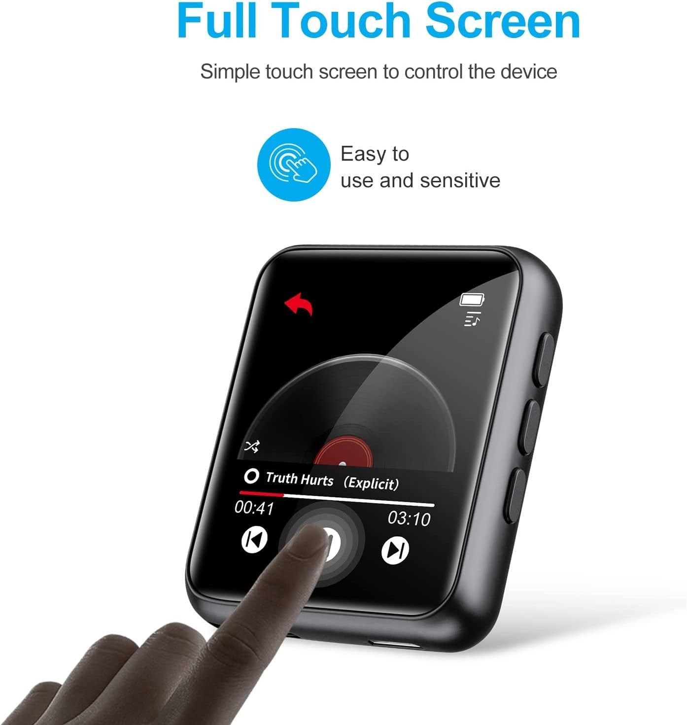32GB MP3 Player Bluetooth 5.0 Touch Screen FM Radio Recorder