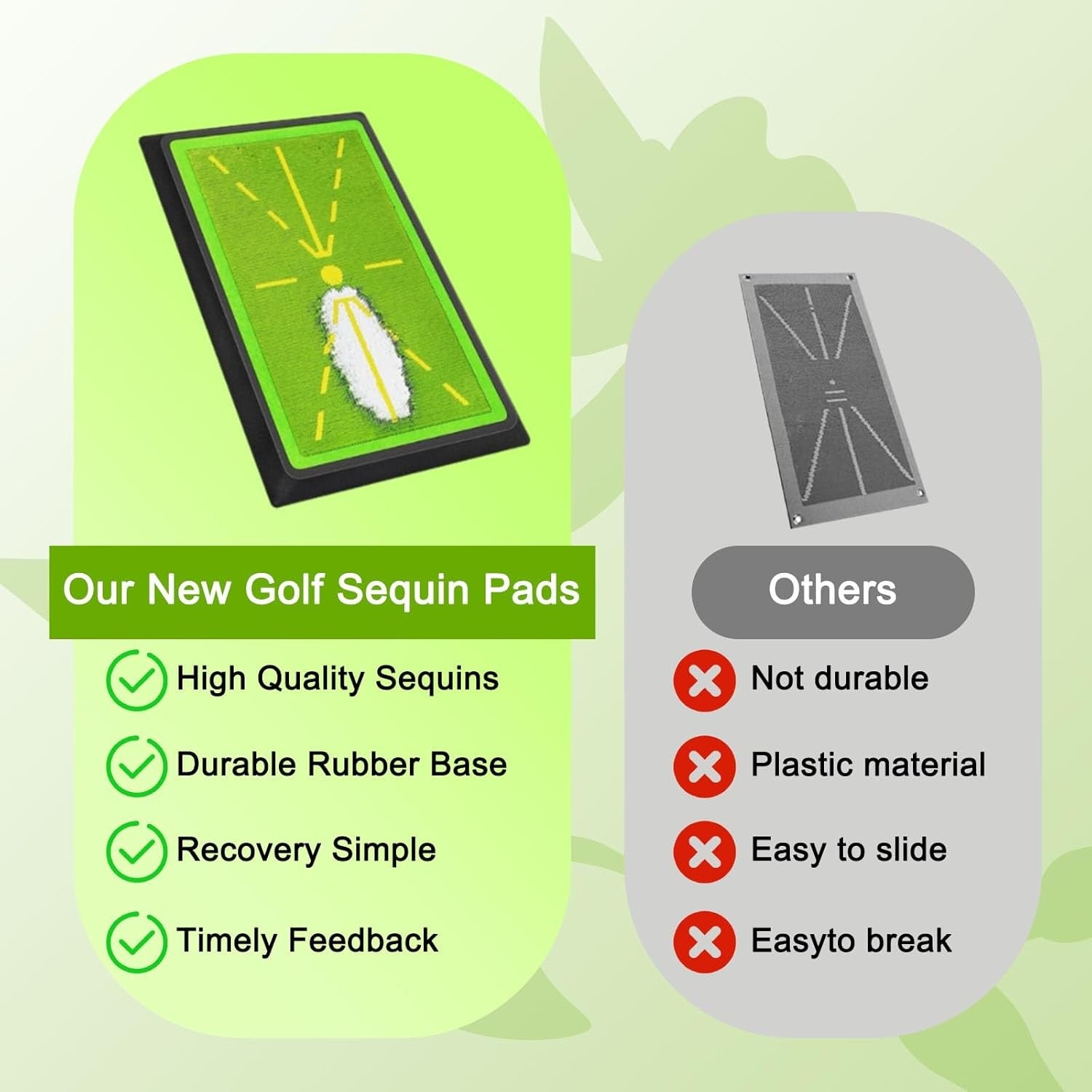 Golf Swing Practice Mat 44x30cm Anti-Slip Swing Path Trainer