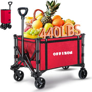 Heavy Duty Foldable Red Camping & Shopping Trolley 330lbs Utility Wagon